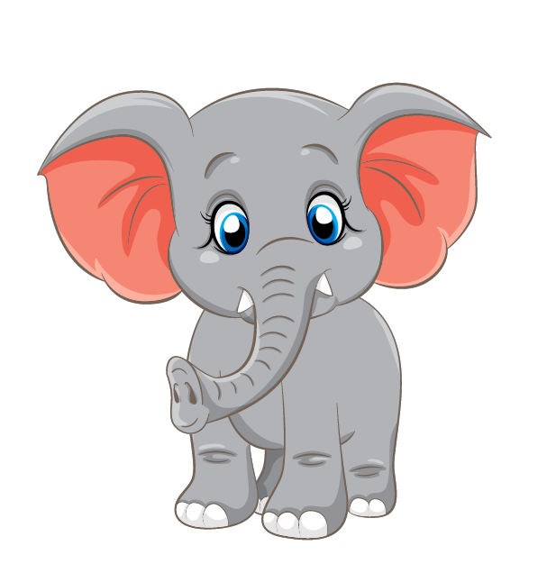 A baby element with big ears